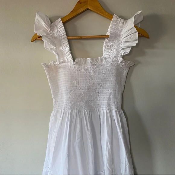 Hill House Home The Ellie Nap Midi Ruffle Dress in White Size XS - Picture 5 of 6